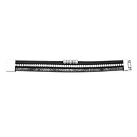 Pulseira GRINE Siberian preta em couro sintético com detalhes em liga de zinco e fecho magnético prateado.