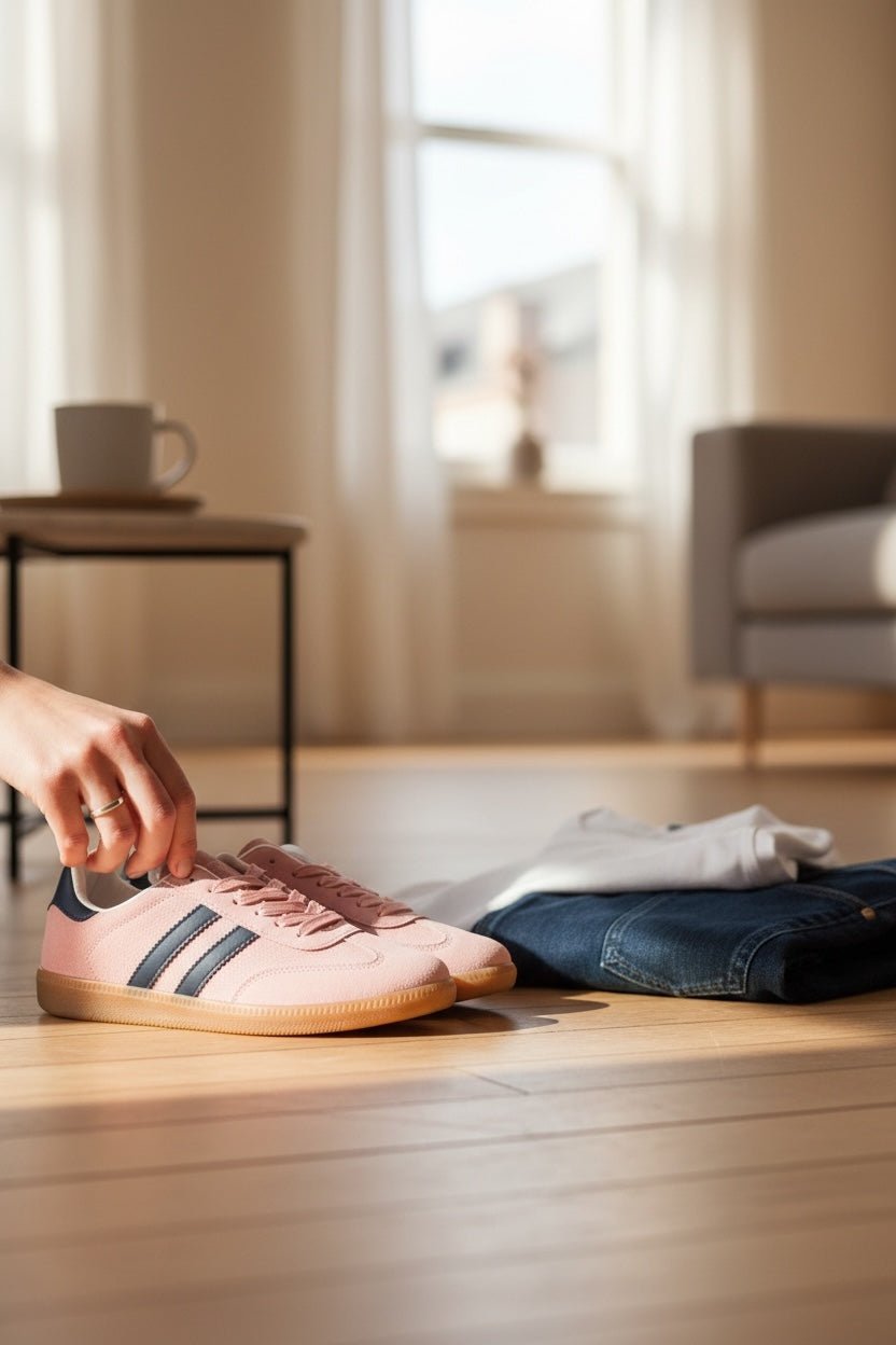Sapatilhas Rosa Estela da GRINE em tecido rosa vibrante com sola de borracha, ideais para um look casual urbano.