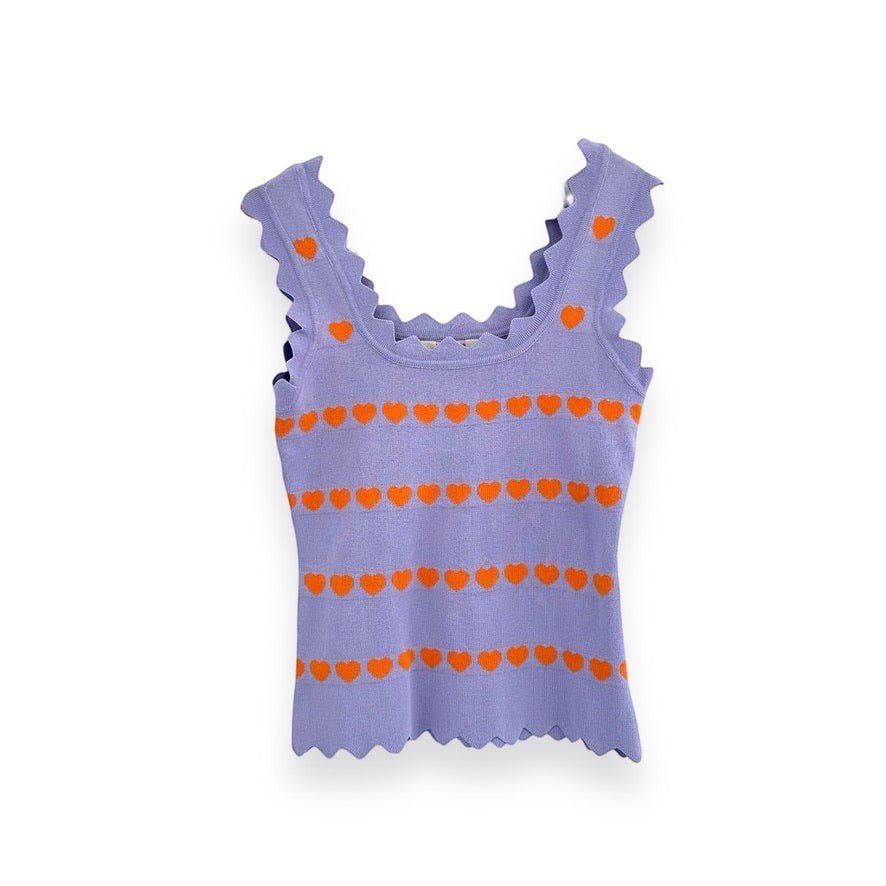 Top Lilás com Corações Laranja - GRINE