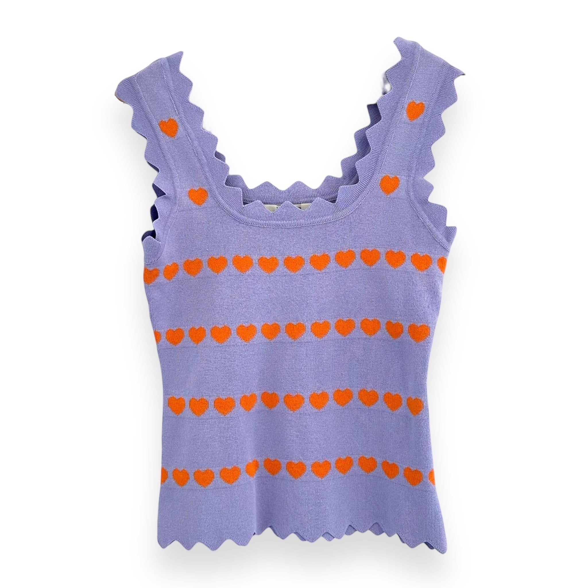 Top Lilás com Corações Laranja - GRINE