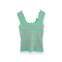 Top Verde Menta com Corações Rosa - GRINE