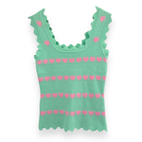 Top Verde Menta com Corações Rosa - GRINE
