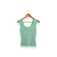 Top Verde Menta com Corações Rosa - GRINE
