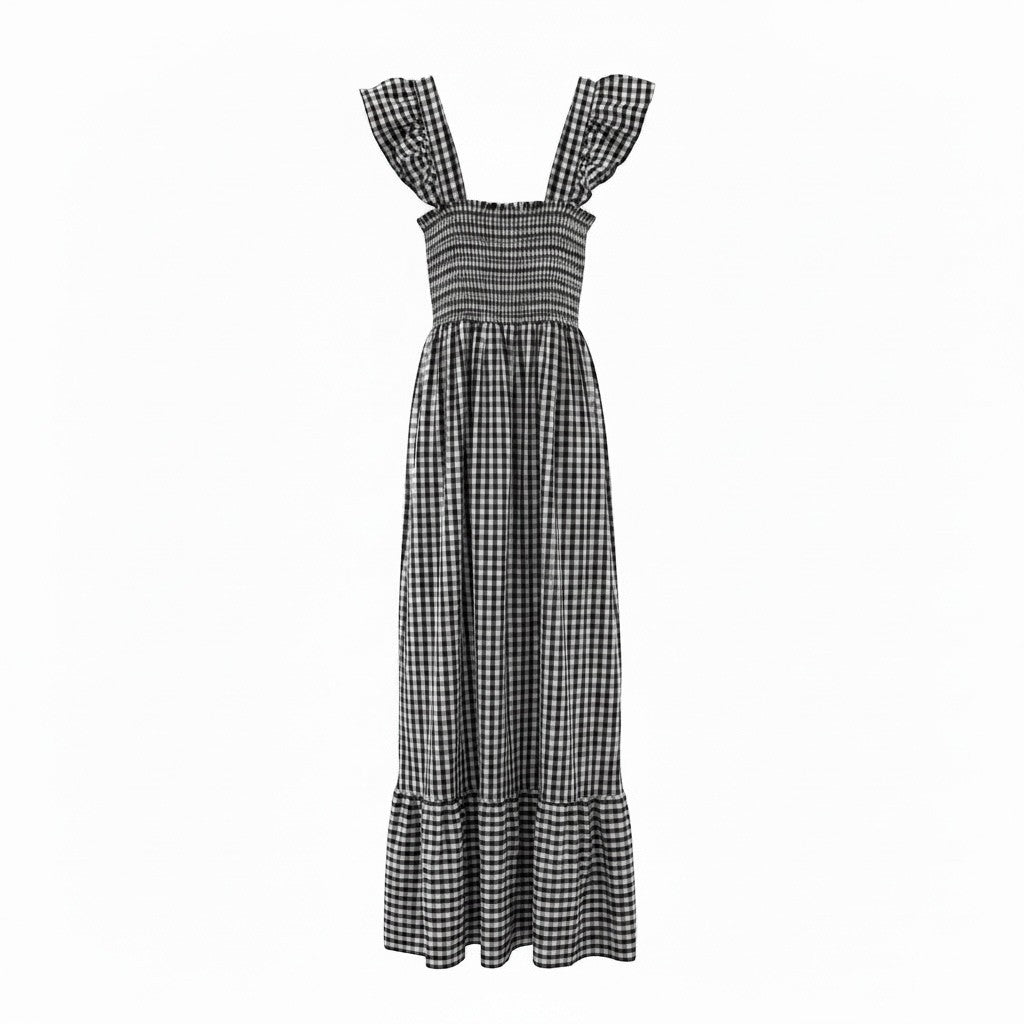 Vestido Comprido Vichy Amélie - GRINE
