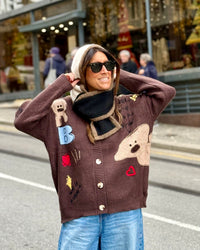 SUDADERA DE PUNTO CAMEL ESTRELLAS | NALA