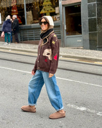 SUDADERA DE PUNTO CAMEL ESTRELLAS | NALA