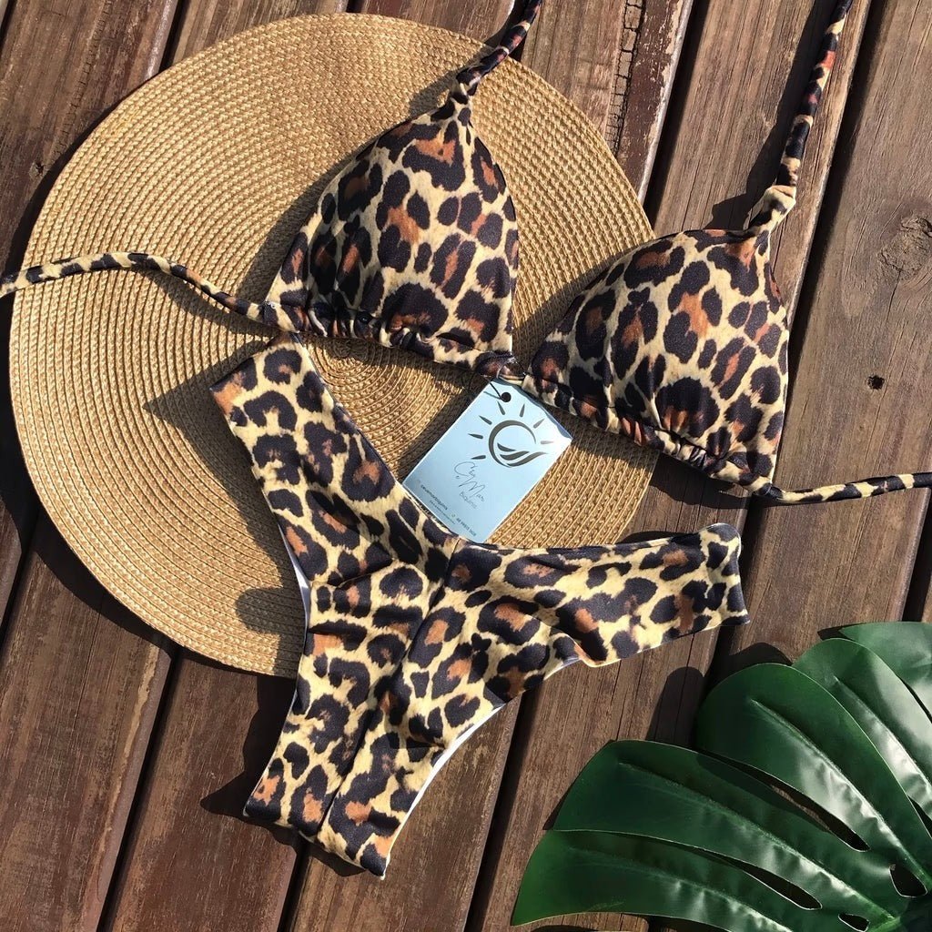 Biquíni Leo Animal Print | Cortininha & Asa Delta | GRINE BEACHWEAR - GRINE