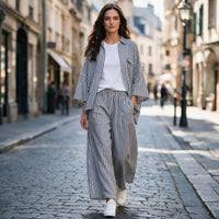 Camisa Larga com Riscas | Luz