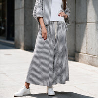 Camisa Larga com Riscas | Luz