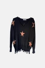 SUDADERA DE PUNTO CAMEL ESTRELLAS | NALA