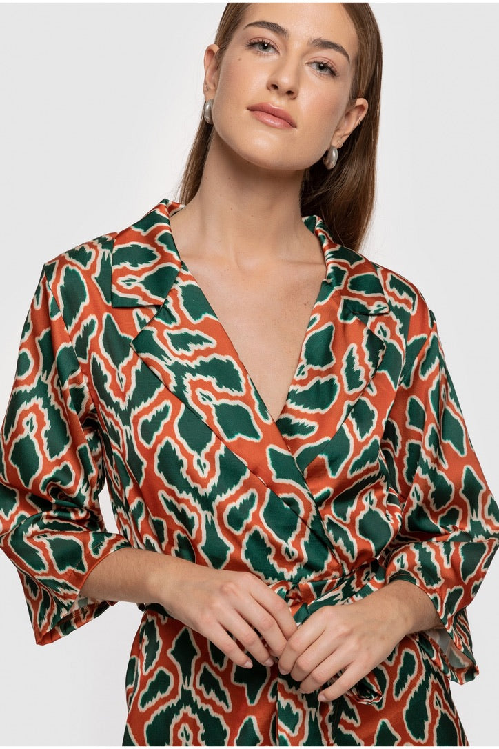 Vestido Comprido Cruzado (Verde ) | Giulia