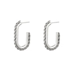 Oval "Twist" earrings in stainless steel