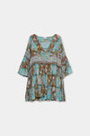 Vestido Boho Curto (Turquesa) | Hazel