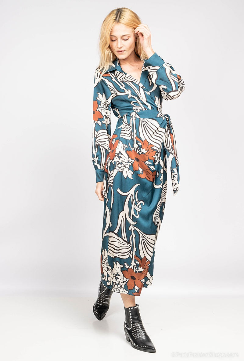 Vestido Comprido Cruzado (Preto) | Thalita