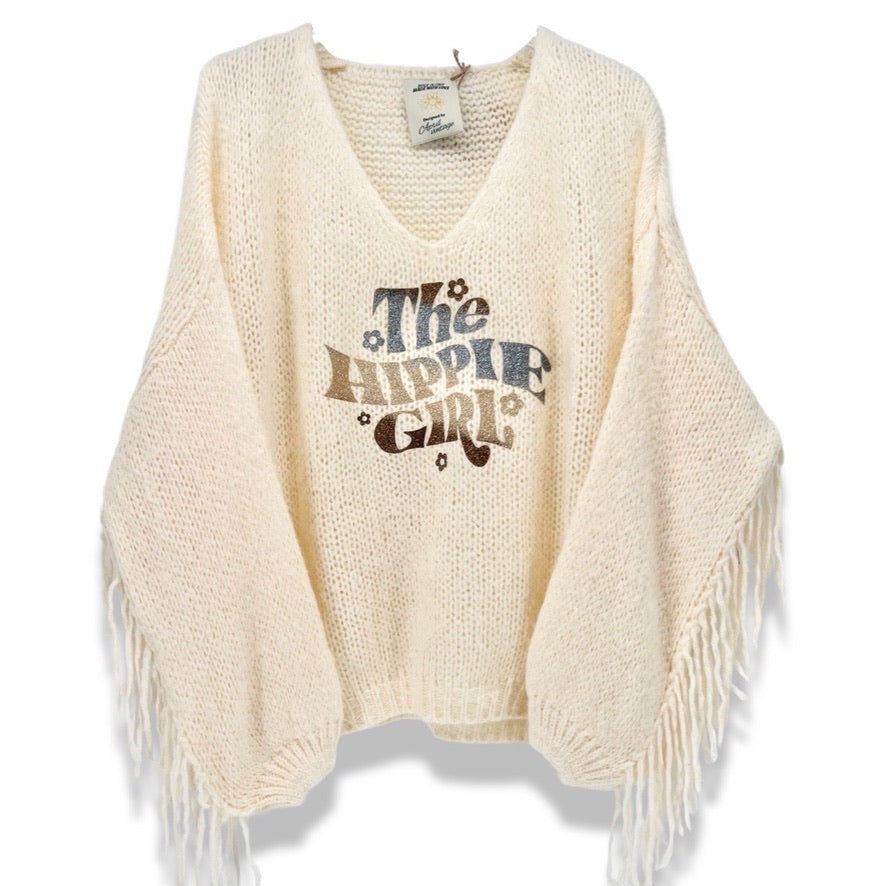 Camisola de Malha The Hippie Girl (Branco)| Aysla