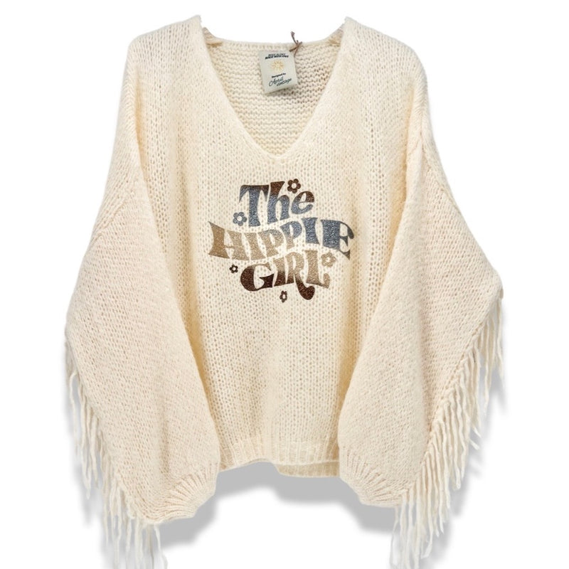 Camisola de Malha The Hippie Girl (Branco)| Aysla