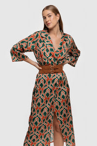 Vestido Comprido Cruzado (Verde ) | Giulia
