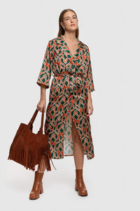 Vestido Comprido Cruzado (Verde ) | Giulia