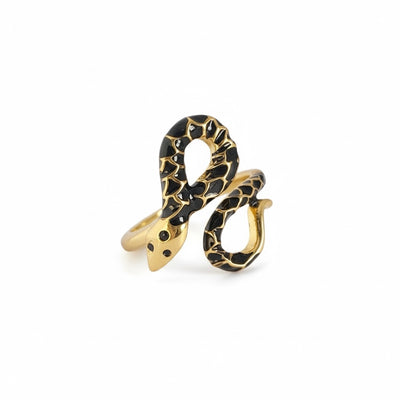 Anel Cobra de Ródio e Zircónias - Grine Store | Bijuterias
