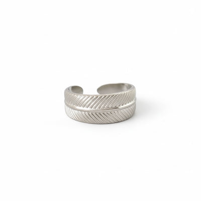 Anel Leaf II de Aço Inoxidável - Grine Store | Bijuterias