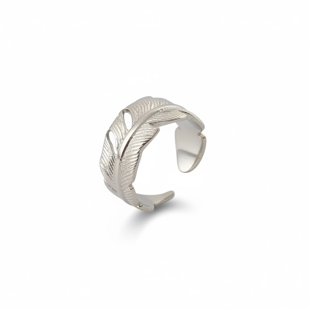 Anel Leaf III de Aço Inoxidável - Grine Store | Bijuterias