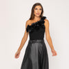 BODY CANELADO FINO FLORES (PRETO) | CELI - Grine Store | Bijuterias