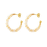 Brincos "Colorfull Beads" em aço inoxidável - Grine Store | Bijuterias