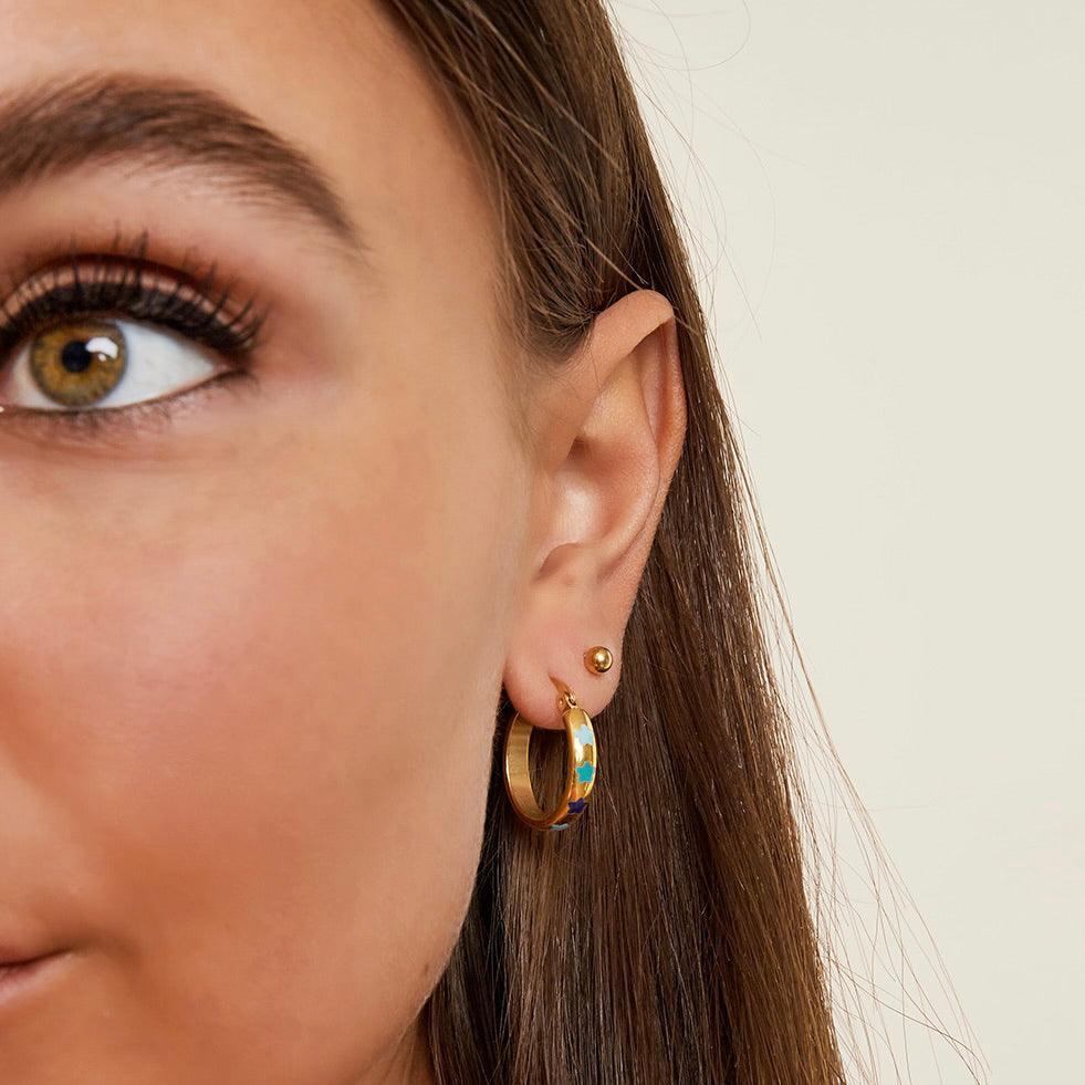 Brincos "Little Stars" em aço inoxidável - Grine Store | Bijuterias