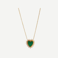 Colar em Aço inoxidável Coração Verde - Grine Store | Bijuterias