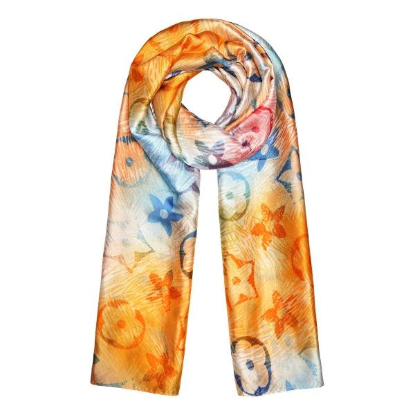 Lenço Florido Laranja - Grine Store | Bijuterias
