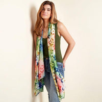 Lenço Florido Verde - Grine Store | Bijuterias