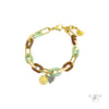 Pulseira corrente Aço Inoxidável e medalha "Trevo" - Grine Store | Bijuterias