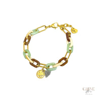 Pulseira corrente Aço Inoxidável e medalha "Trevo" - Grine Store | Bijuterias