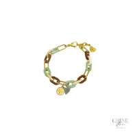 Pulseira corrente Aço Inoxidável e medalha "Trevo" - Grine Store | Bijuterias