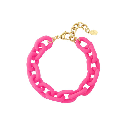 Pulseira corrente colorida em acrílico - GRINE