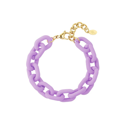 Pulseira corrente colorida em acrílico - GRINE