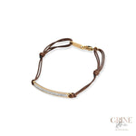 Pulseira de Aço inoxidável e brilhantes, ajustável - Grine Store | Bijuterias