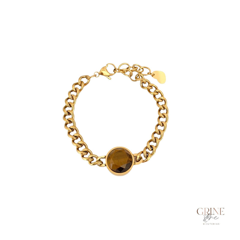 Pulseira de malha com Pedra de Aço inoxidável. - Grine Store | Bijuterias