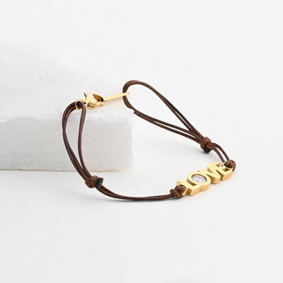 Pulseira LOVE de Aço inoxidável e brilhante, ajustável - GRINE