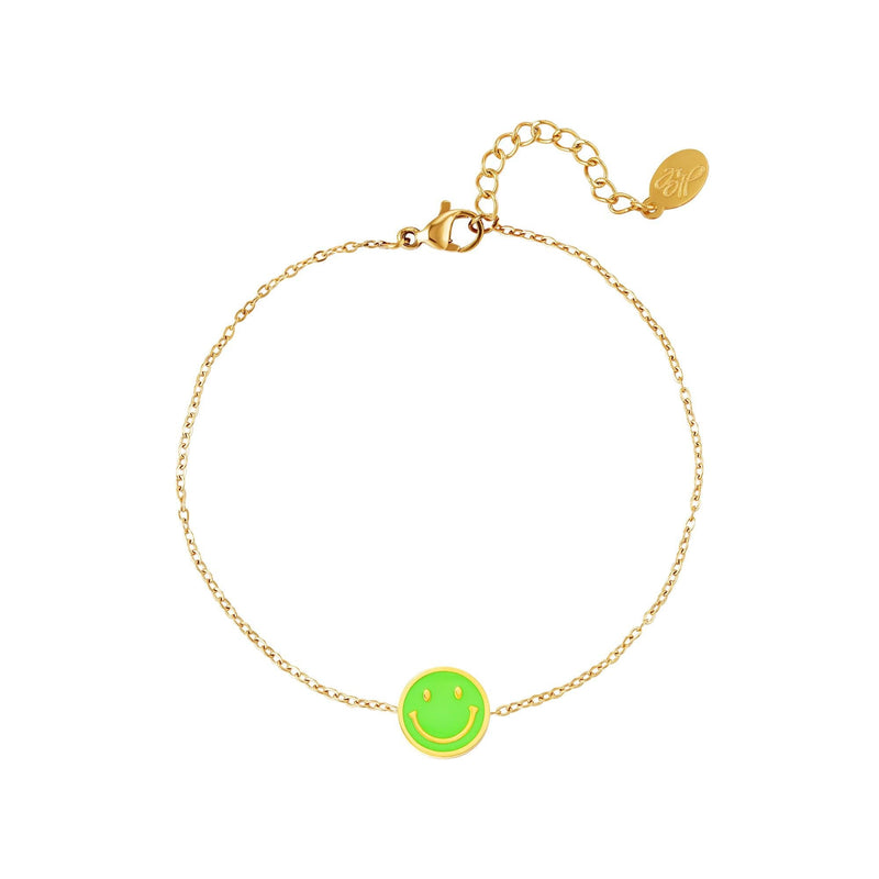 Pulseira Smiley Colorido, Aço Inoxidável - Grine Store | Bijuterias