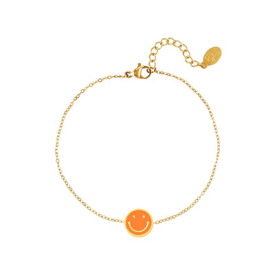 Pulseira Smiley Colorido, Aço Inoxidável - GRINE