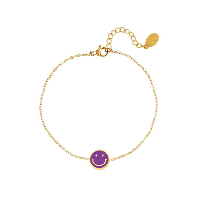 Pulseira Smiley Colorido, Aço Inoxidável - GRINE