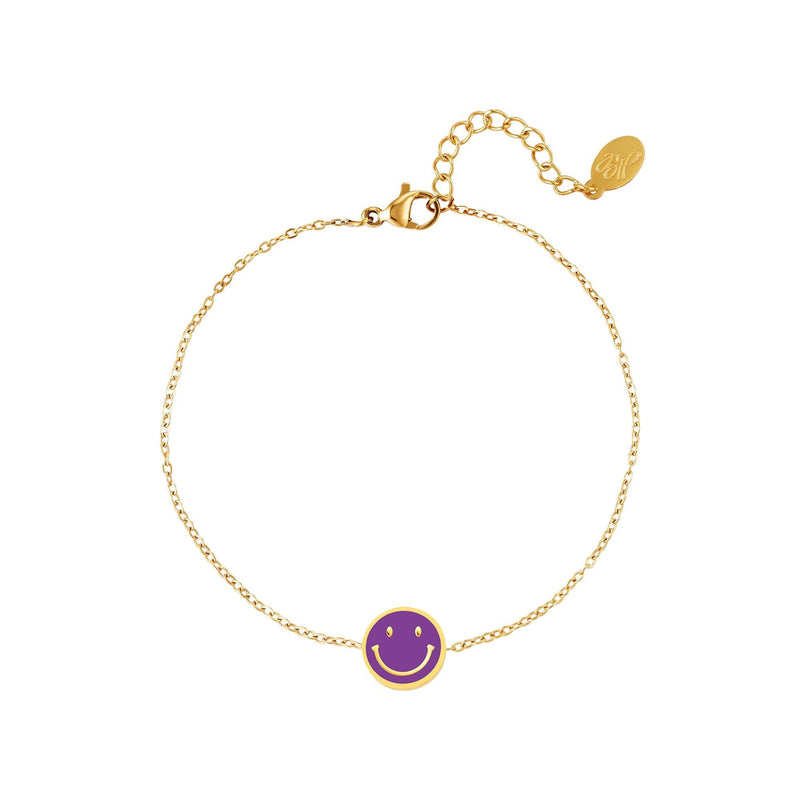 Pulseira Smiley Colorido, Aço Inoxidável - Grine Store | Bijuterias