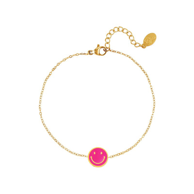 Pulseira Smiley Colorido, Aço Inoxidável - GRINE